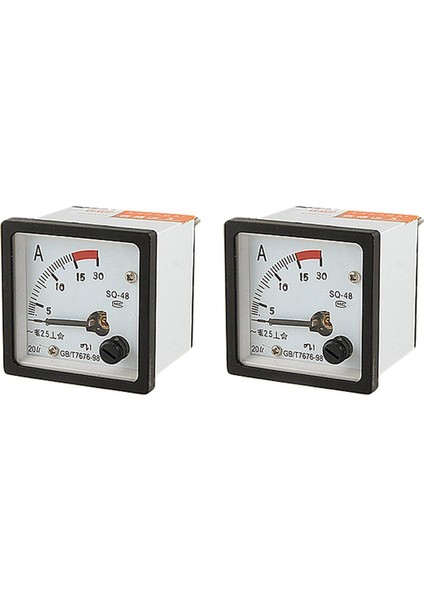 2x SQ48 Analog Ac Akım Panel Metre Ampermetre 0-15A Ölçer Beyaz + Siyah (Yurt Dışından)