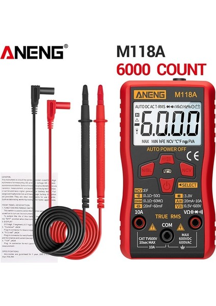 Temassız LCD Dijital Otomatik Multimetre Ac/dc Gerilim Ölçer Voltmetre Ampermetre Ohmmetre Diyot Test Cihazı Akım Direnç Ölçer El Feneri ile (Yurt Dışından) fiyatları
