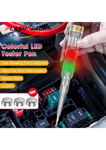Iflashdeal Test Cihazı Kalem Çift Renkli Lamba Endüktif Buzzer Test Cihazı Gerilim Test Cihazı Kalem Akıllı Temassız Indüksiyon Test Kalemi Voltmetre Güç Dedektörü Elektrikli Tornavida Göstergesi (Yurt Dışından)
