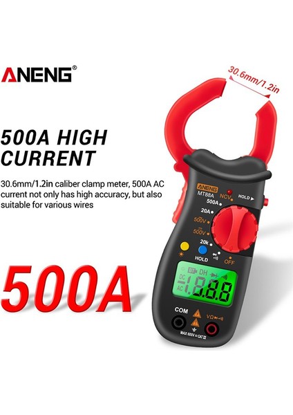 Taşınabilir LCD Dijital Kelepçe Multimetre Multitester Elektrik Gerilim Direnç Diyot Test Cihazı Ampermetre Voltmetre Ncv Metre Dc/ac Gerilim Test Cihazı Test Problu Akım Multimetre Ölçer (Yurt Dışından)