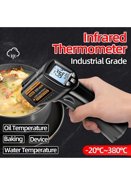 Aneng TH103 Lazer Kızılötesi Termometre Sıcaklık Sensörü Test Tabancası -20°C~380°C Endüstriyel Isı Borusu Test Aracı (Pilsiz) (Yurt Dışından)