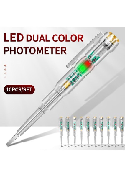10 Adet/takım Aneng Elektrikli Tornavida Göstergesi Akıllı LED Fotometre Test Kalemi Gerilim Dedektörü Voltmetre 24-250 V Devre Test Cihazı (Yurt Dışından)