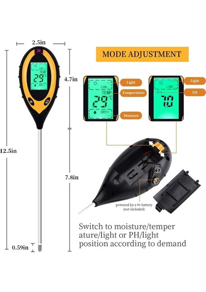 Toprak Ph Ölçer Toprak Test Cihazı, 4'ü 1 Arada Toprak Test Kiti, Test Kitleri (Yurt Dışından)
