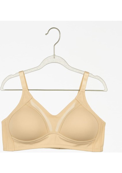 File Detaylı Full Desteksiz C Cup Sütyen Ten