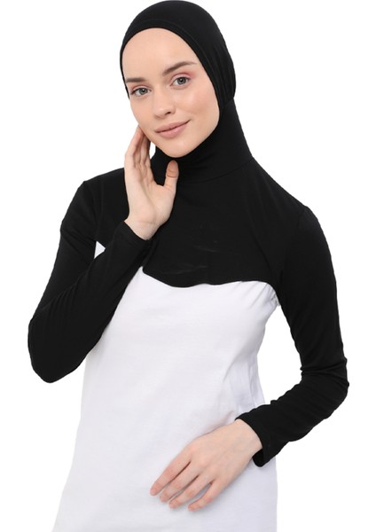 Boyunluklu Boneli Uzun Kolluk - Siyah modelleri