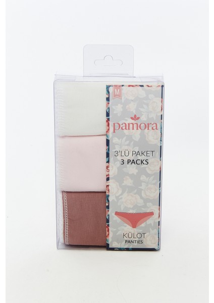 3 Lü Pamuklu Renkli Bikini Külot