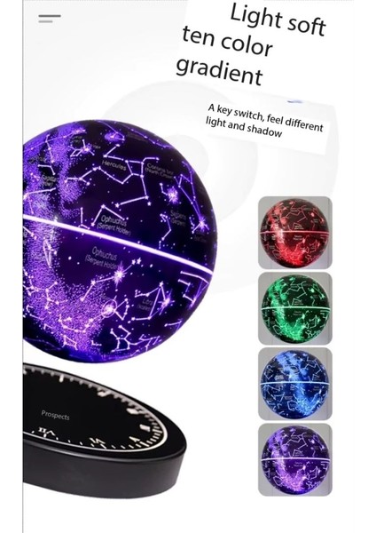 Manyetik Sihirli Takım Yıldızı Temalı Rgb LED Dokunmatik 14CM Çap Küre 6'' Havada Denge 360 Derece