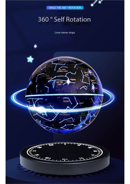 Manyetik Sihirli Takım Yıldızı Temalı Rgb LED Dokunmatik 14CM Çap Küre 6'' Havada Denge 360 Derece