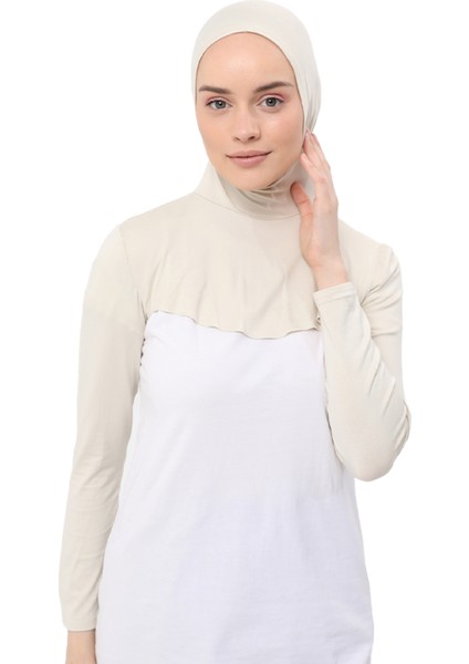 Boyunluklu Boneli Uzun Kolluk - Krem fiyatları