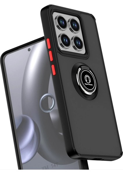 Xiaomi Mi 14T Montreal Yüzüklü Silikon Kapak - Kırmızı Zrnet