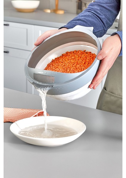 3'ü 1 Arada Katlanabilen Mikser Karıştırma Kabı, Süzgeç, Badya 4 Parça Mutfak Hazırlık ve Çeyiz Set modelleri