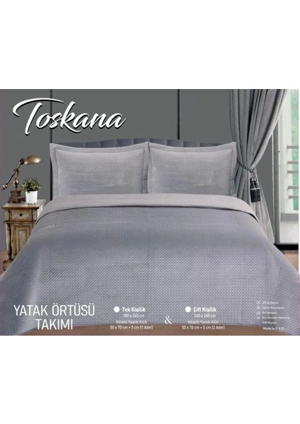 Nivemeshome Yatak Ötüsü Tek Kişilik 180X240 Gri Toskana