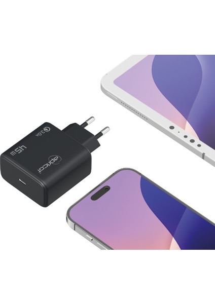 APC-U445/B 45W Gan Siyah Hızlı Ev Şarj Adaptörü