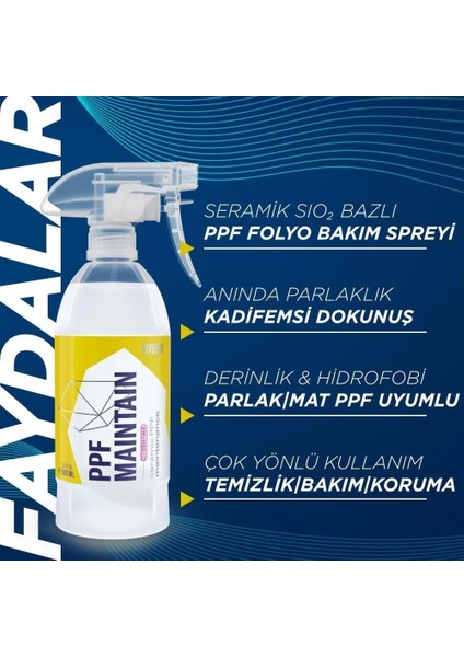 Q²m Ppf Maintain Redefıned Ppf Folyo Bakım ve Koruma Cilası - 500 ml -Seramik Sprey Wax