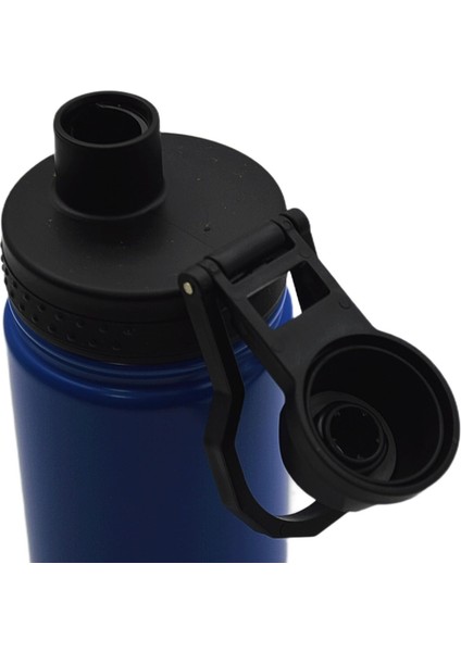 Vidalı Kapak Taşıma Kulplu Çelik Termos Matara 540 ml (T-0126)