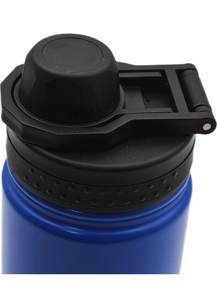 Vidalı Kapak Taşıma Kulplu Çelik Termos Matara 540 ml (T-0126)