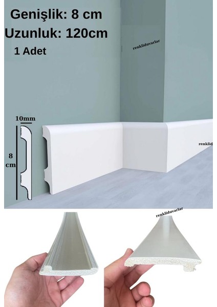 8CMX120CM Munut Pvc Süpürgelik Suya Neme Dayanıklı Pvc Parke Seramik Salon Mutfak Süpürgeliği