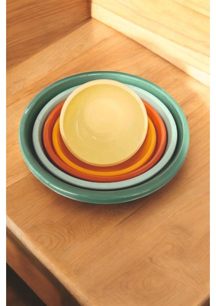 Badya Seti Renkli 5 Adet Yuvarlak Karıştırma & Saklama Kabı Çok Amaçlı Leğen fiyatları