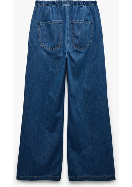 Beli Bağcıklı Pamuklu Düz Paça Cepli Jean Pantolon - Straight Jeans fiyatları