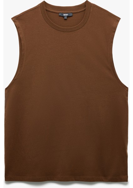 Bisiklet Yaka Regular Fit Pamuklu Kolsuz Tişört