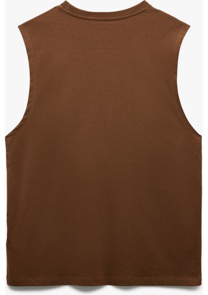 Bisiklet Yaka Regular Fit Pamuklu Kolsuz Tişört