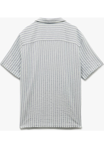 Pamuklu Regular Fit Kısa Kollu Gömlek Yaka Çizgili Gömlek fiyatları
