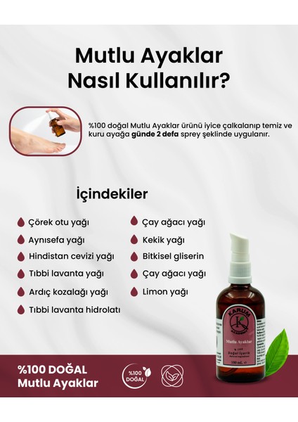 Aromaterapi Doğal Uçucu Yağ Ve Hidorosol İçerikli Ayak Bakım Serumu (Özel Formülasyon) 100 ml