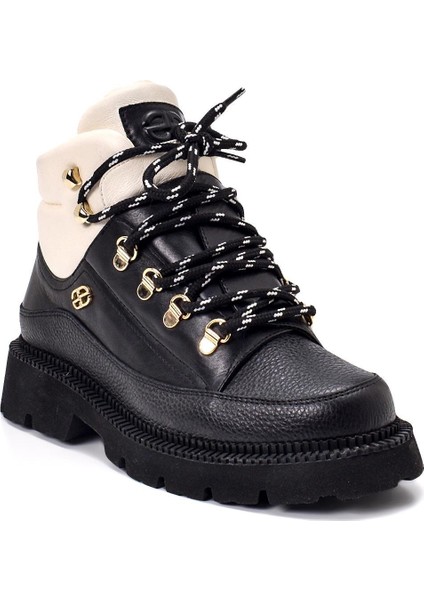 Cız Siyah Hakiki Deri Kadın Düz Bot modelleri