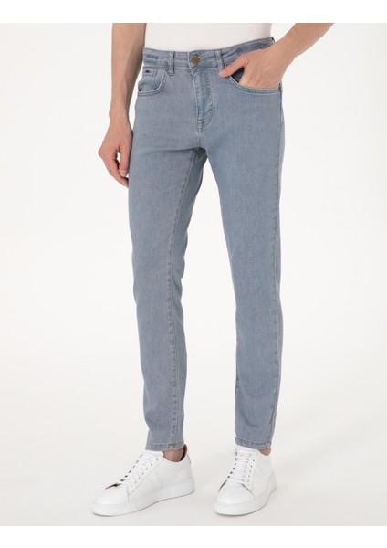 Erkek Açık Mavi Slim Fit Jean Pantolon 50302733-VR003