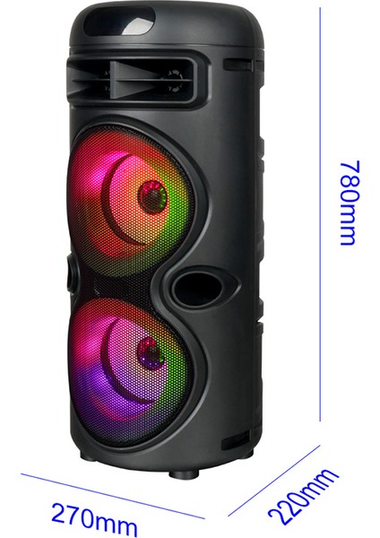 Zore GD-2402 Dijital LED Göstergeli Fm Radyolu Mikrofonlu Rgb Tws Çift 4 Inç Stereo Bass Kablosuz Ka