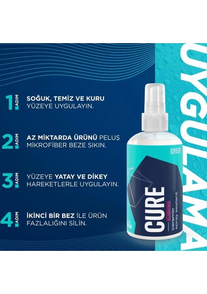 Q²m Cure Redefined Araç Boya Koruma ve Bakım Spreyi - 250 ml -Seramik Bazlı Koruyucu Nano Cila