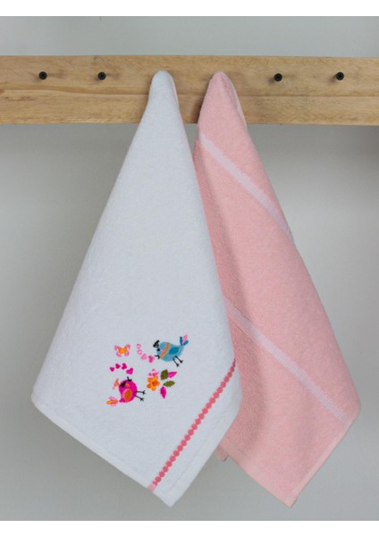 2'li Kuş Nakış Mutfak Havlusu – 35x50 cm, %100 Pamuk fiyatları