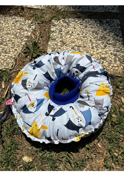 Kedi ve Köpek Operasyon Boyunluk,yakalık,yastık (XL Dış çap:45 Cm) % 100 Koruma Kumaş Huni Model 01
