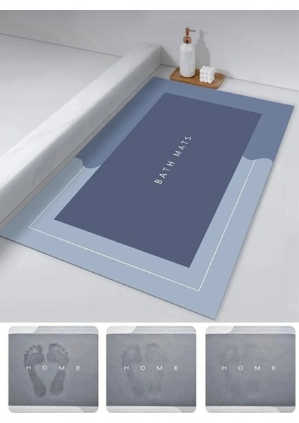 Sihirli Su Emici Banyo Paspası Kaymaz Tabanlı Abdest Paspası 48 X78 cm