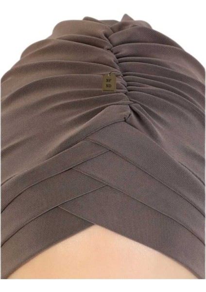 Üç Bantlı Bone, Kahverengi Dış Bone Hazır Hijab Tesettür Sandy Kumaş fiyatları