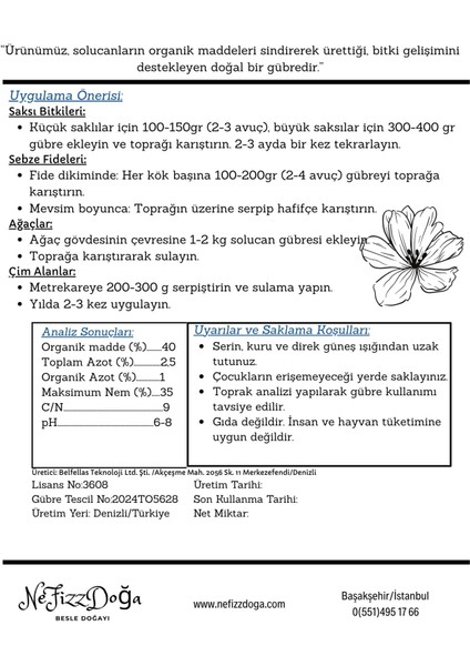 %100 Doğal Solucan Gübresi-10 kg (20 Lt) indirimleri