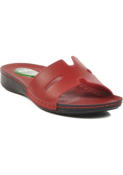 Kırmızı Jel Taban Kadın Terlik Bento 6813 Z