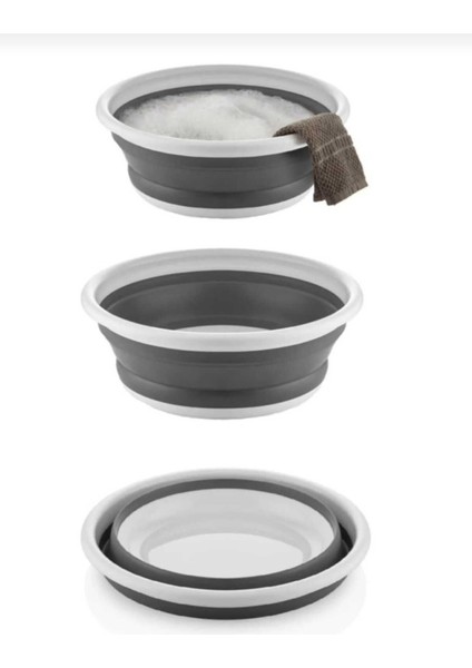 Katlanır Katlanabilen Kova Katlanır Badya (Leğen) Katlanır Maşrapa 3lü Set