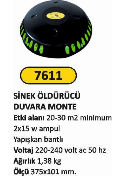 7611 Sinek Öldürücü Duvara Monte