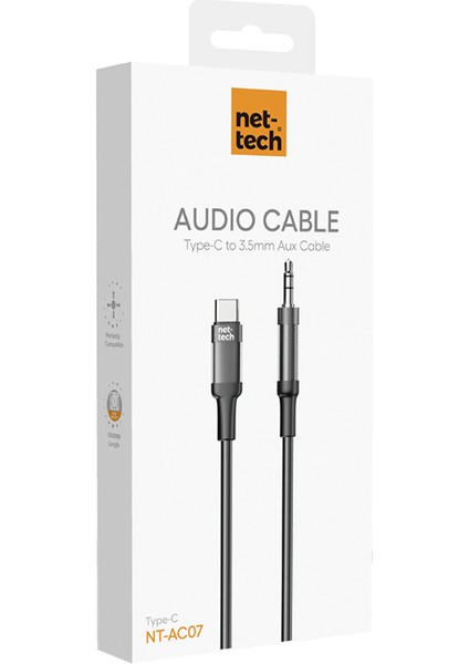NT-AC07 Plastik 100 cm Type-C To Aux Kablosu fırsatları