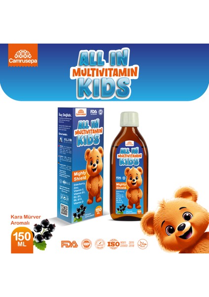 All In Multivitamin Kids Şurup 150 ml | Karamürver Ekstresi