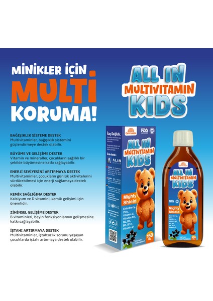 All In Multivitamin Kids Şurup 150 ml | Karamürver Ekstresi