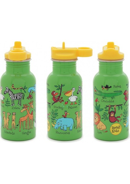 400 ml Pipetli Paslanmaz Çelik Matara Jungle modelleri