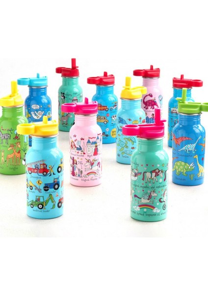 400 ml Pipetli Paslanmaz Çelik Matara Jungle indirimleri