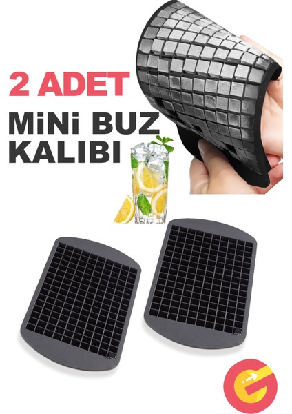 2 Adet 160'LI Mini Küp Buz Kalıbı Silikon Buzluk Mini Buz Küpleri