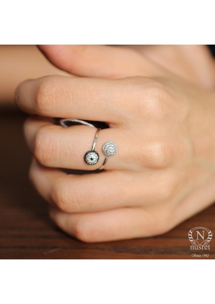 925 Ayar Gümüş Yarım Toplu Yüzük