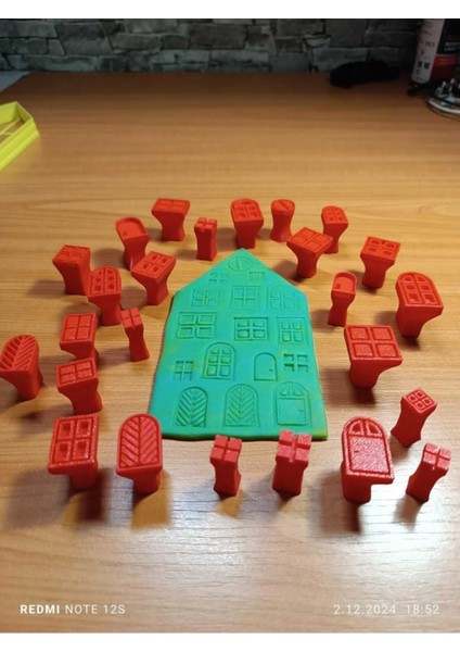3D Ev Şeklinde Şeker Hamuru ve Kurabiye Şekillendirici Kalıp