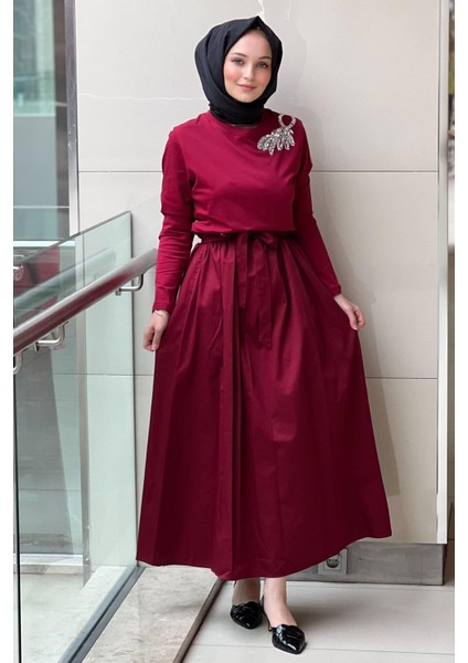 Missemramiss 4762 Taşlı Işlemeli Comfort Elbise