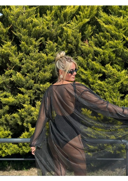 Siyah Taşlı Kimono