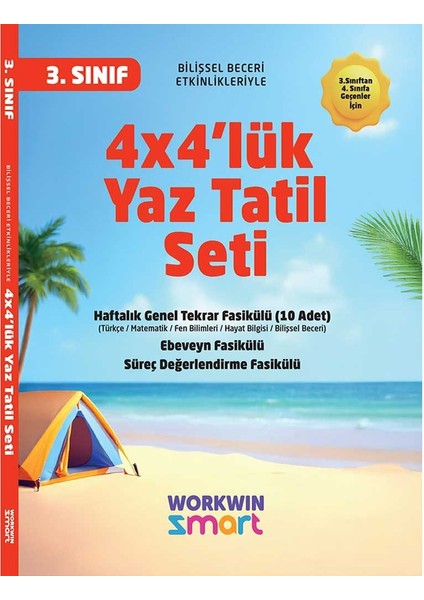 3. Sınıf 4x4'lük Tatil Tekrar Seti | 12 Fasikül+Bilişsel ETKINLIKLER-2025